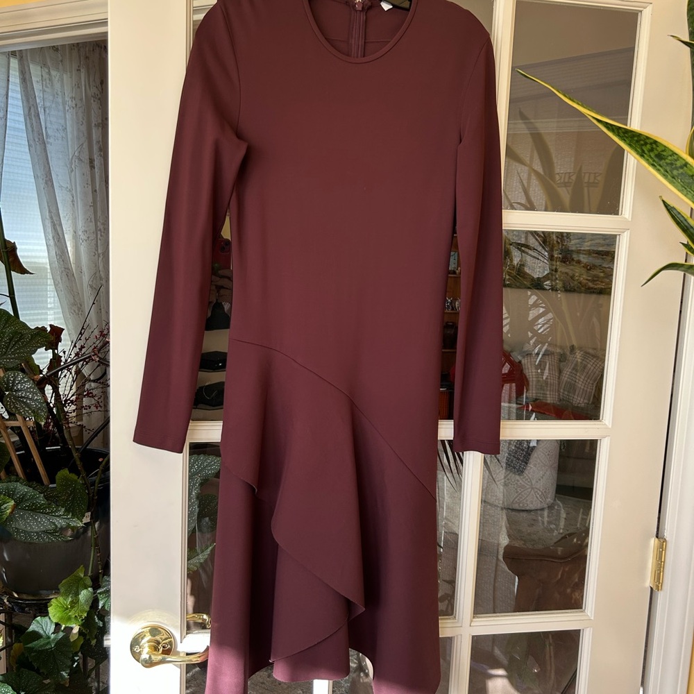 Givenchy Dark Cherry 🍒 color Asymmetrical Dress Size Small - Picture 8 of 10